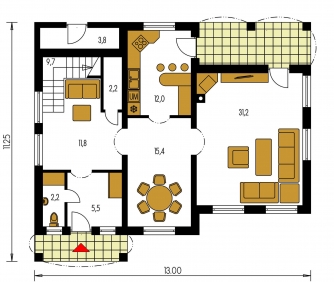 Mirror image | Floor plan of ground floor - COMFORT 124